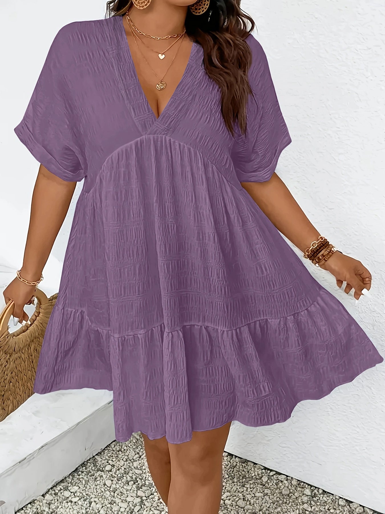 Robe d'été col V ample