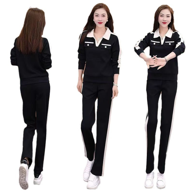 Ensemble chic col V jambes larges