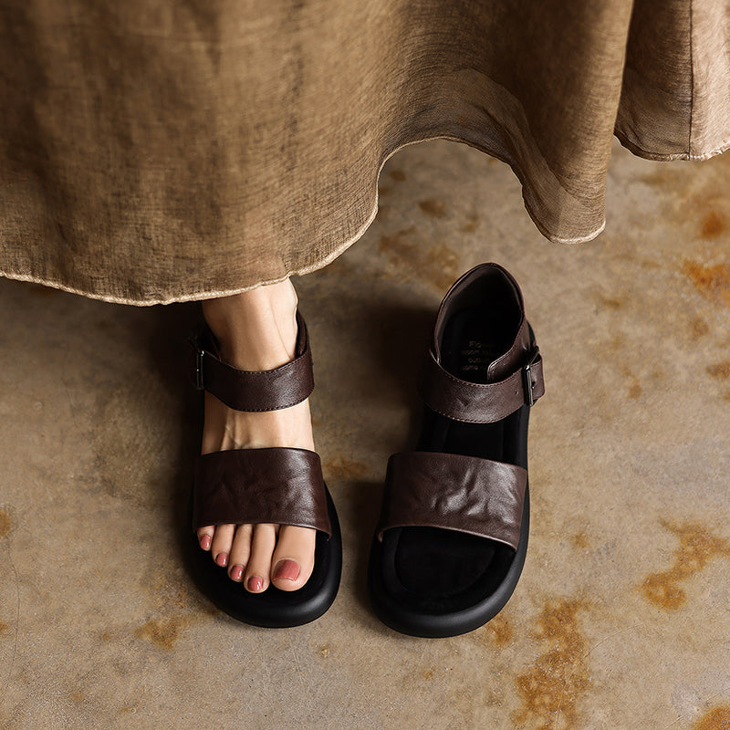 Sandales élégantes en cuir à bride ajustable pour femme