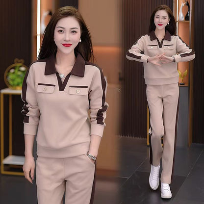 Ensemble chic col V jambes larges