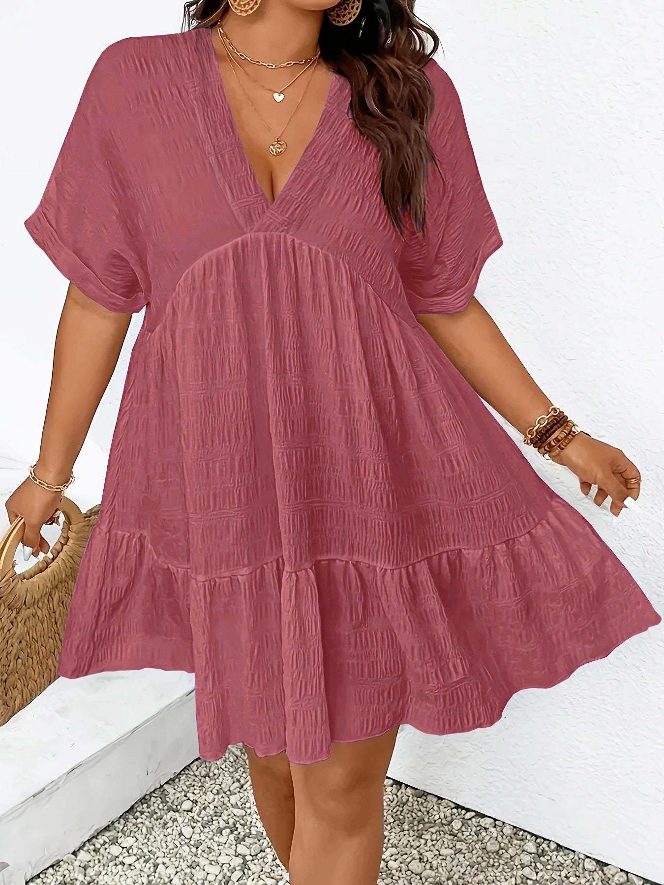 Robe d'été col V ample