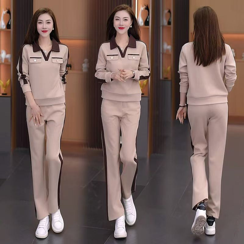 Ensemble chic col V jambes larges
