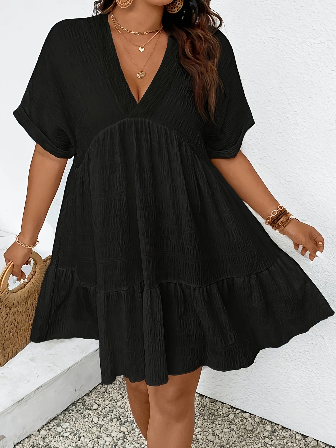 Robe d'été col V ample