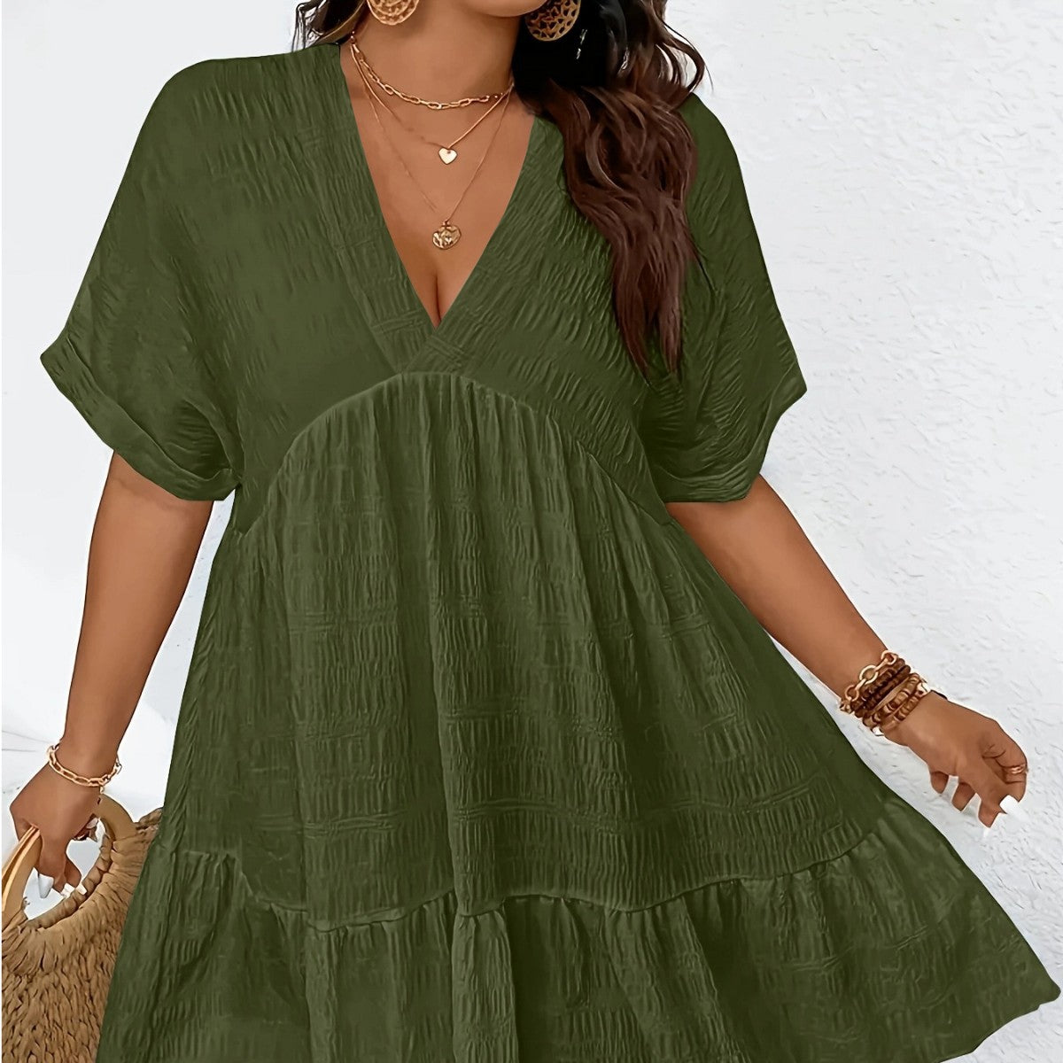 Robe d'été col V ample