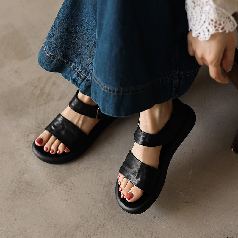 Sandales élégantes en cuir à bride ajustable pour femme