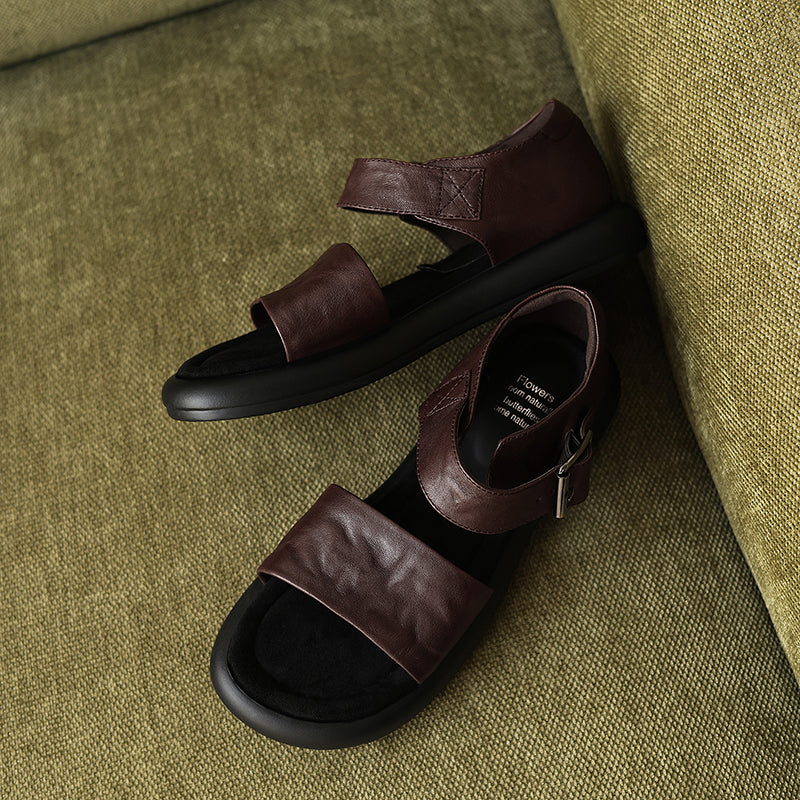 Sandales élégantes en cuir à bride ajustable pour femme